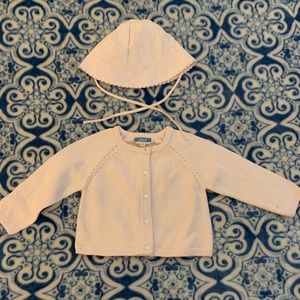 Baby girl cardigan and hat
